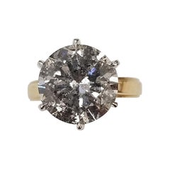 7.01 Carat Brilliant Cut Diamond in a 14k Gold Solitaire