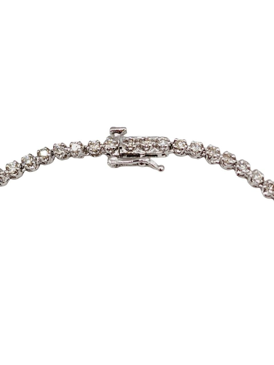 7 Carat Diamond Graduated Riviera Tennis Necklace 14 Karat White Gold In New Condition In Great Neck, NY