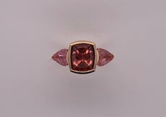 7.01 Carat Natural Zircon and Spinel Rose Gold Ring