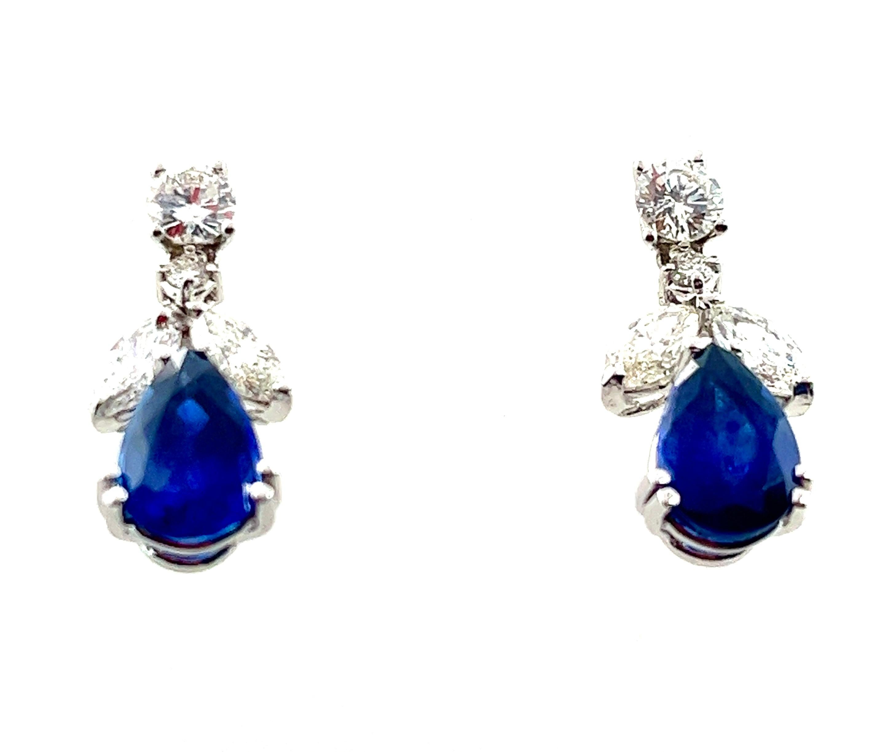 Introducing the Epitome of Elegance: Pear-Shaped Sapphires & Diamonds Earrings

Behold a masterpiece that will make your heart skip a beat! These exquisite earrings feature a dazzling duo of natural earth-mined sapphires, pear-shaped and totaling a