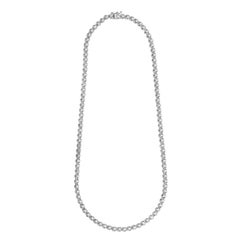 7.01 Carats Total Diamond Tennis Necklace in White Gold
