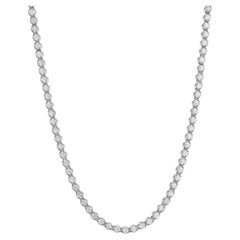 7.01 Carats Total Diamond Tennis Necklace in White Gold
