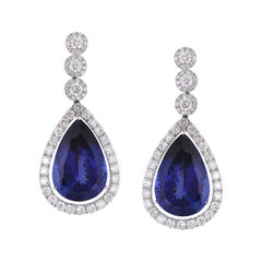 Laviere 70.12 Carat Tanzanite and Diamond Earrings