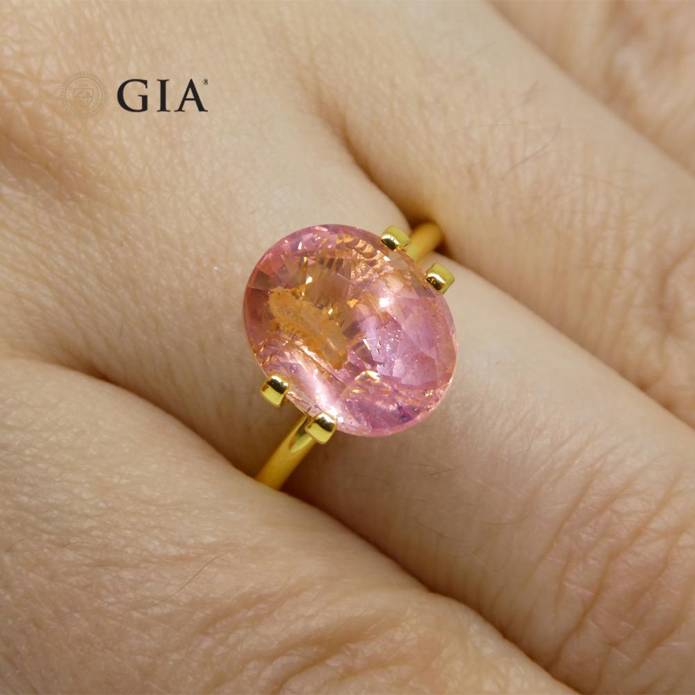 7.01ct Oval Pink-Orange Padparadscha Sapphire GIA Certified Sri Lanka For Sale 7