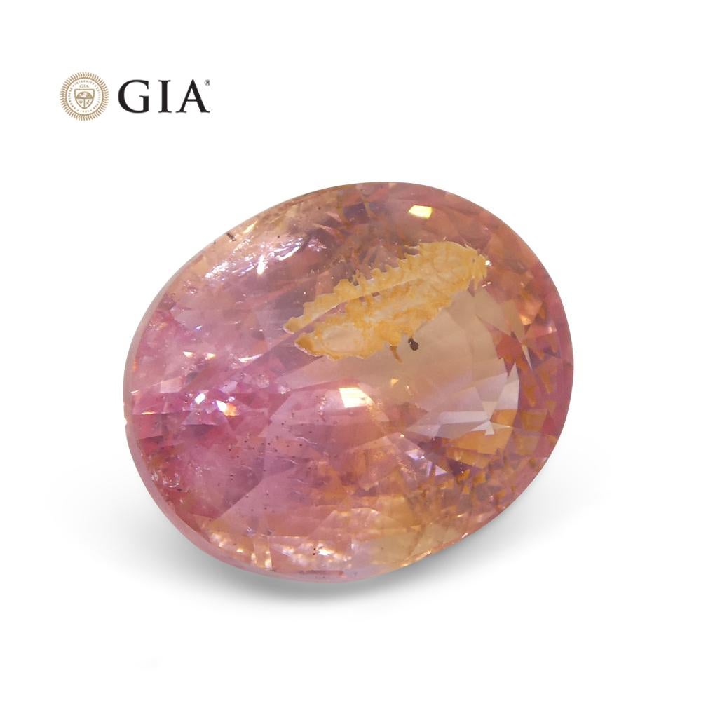 7.01ct Oval Pink-Orange Padparadscha Sapphire GIA Certified Sri Lanka For Sale 1