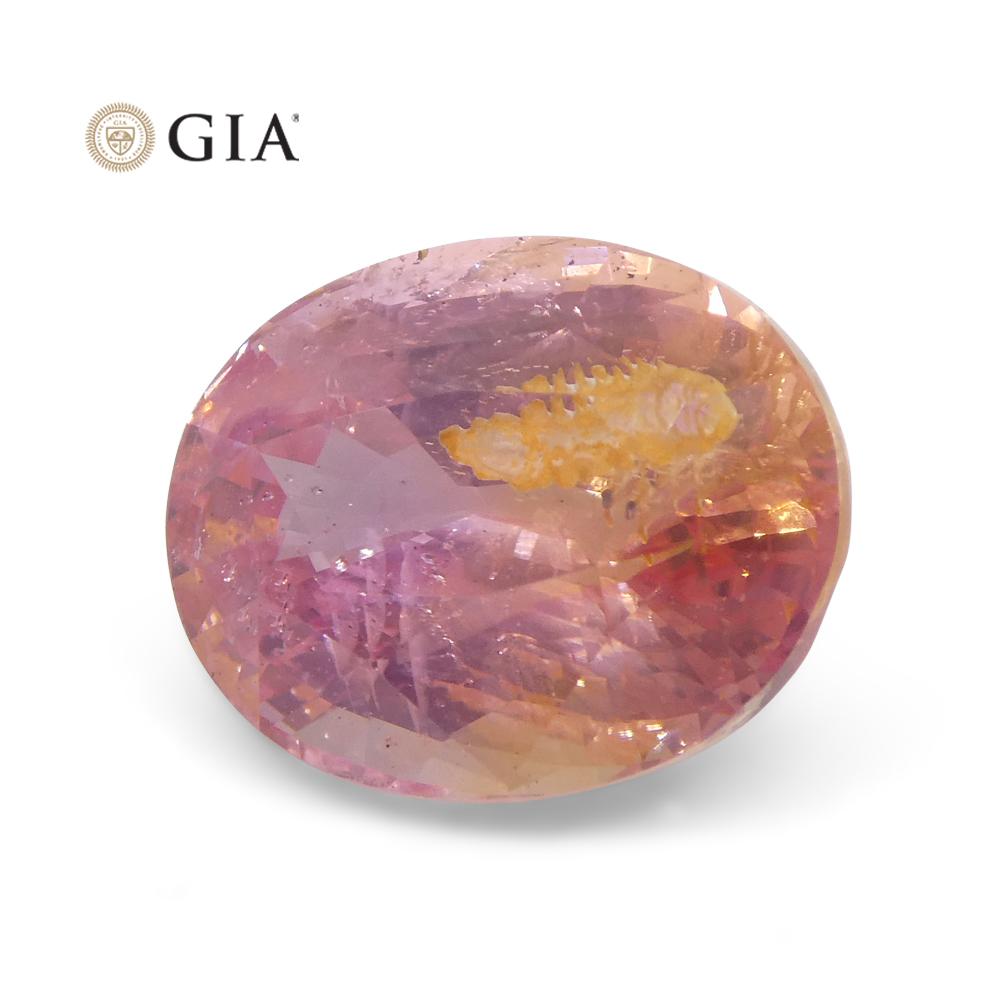7.01ct Oval Pink-Orange Padparadscha Sapphire GIA Certified Sri Lanka For Sale 2