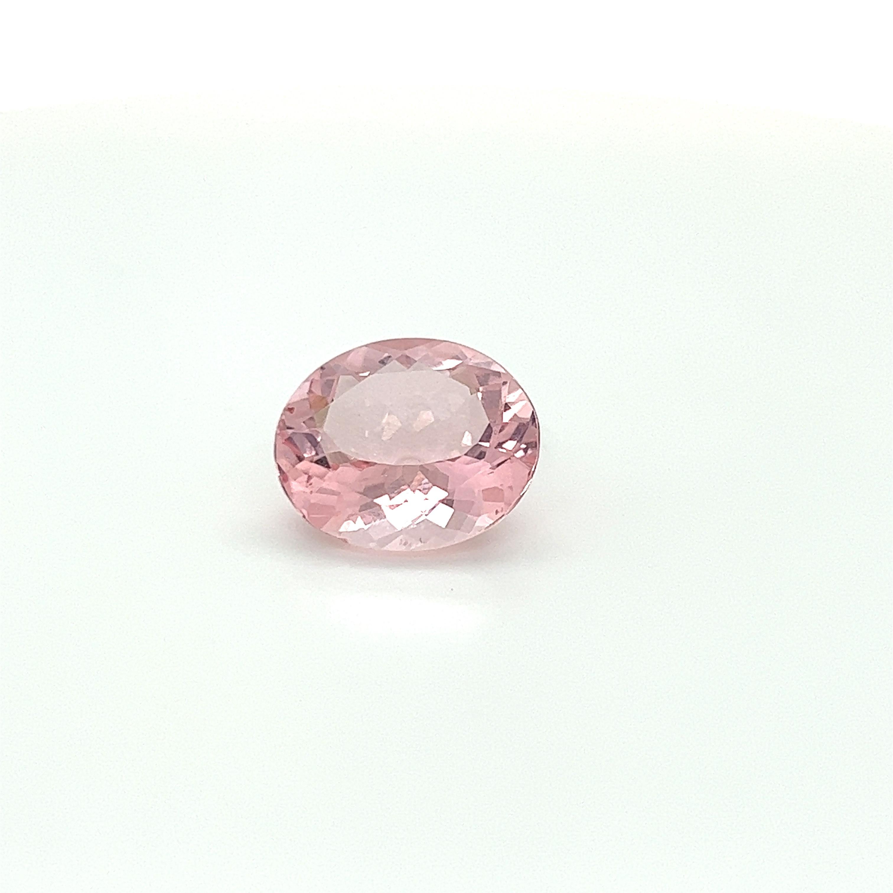 Oval Cut 7.02 Carat AAA Natural Pink Morganite Oval Shape Loose Gemstone Jewelry For Sale