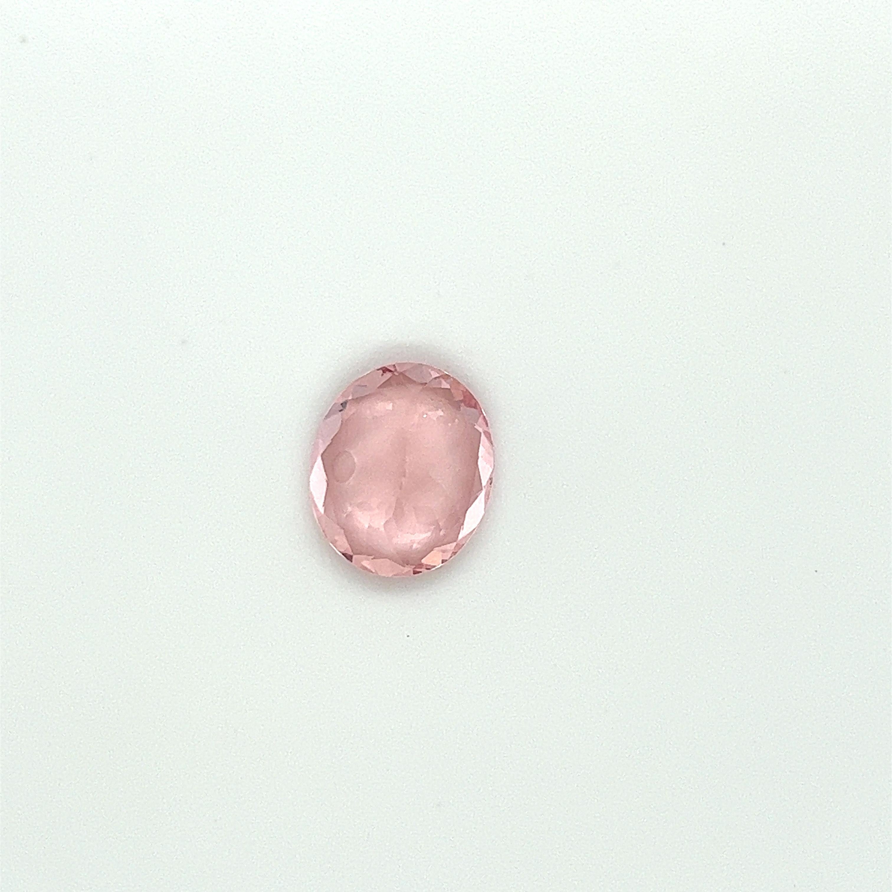 7.02 Carat AAA Natural Pink Morganite Oval Shape Loose Gemstone Jewelry In New Condition For Sale In New York, NY