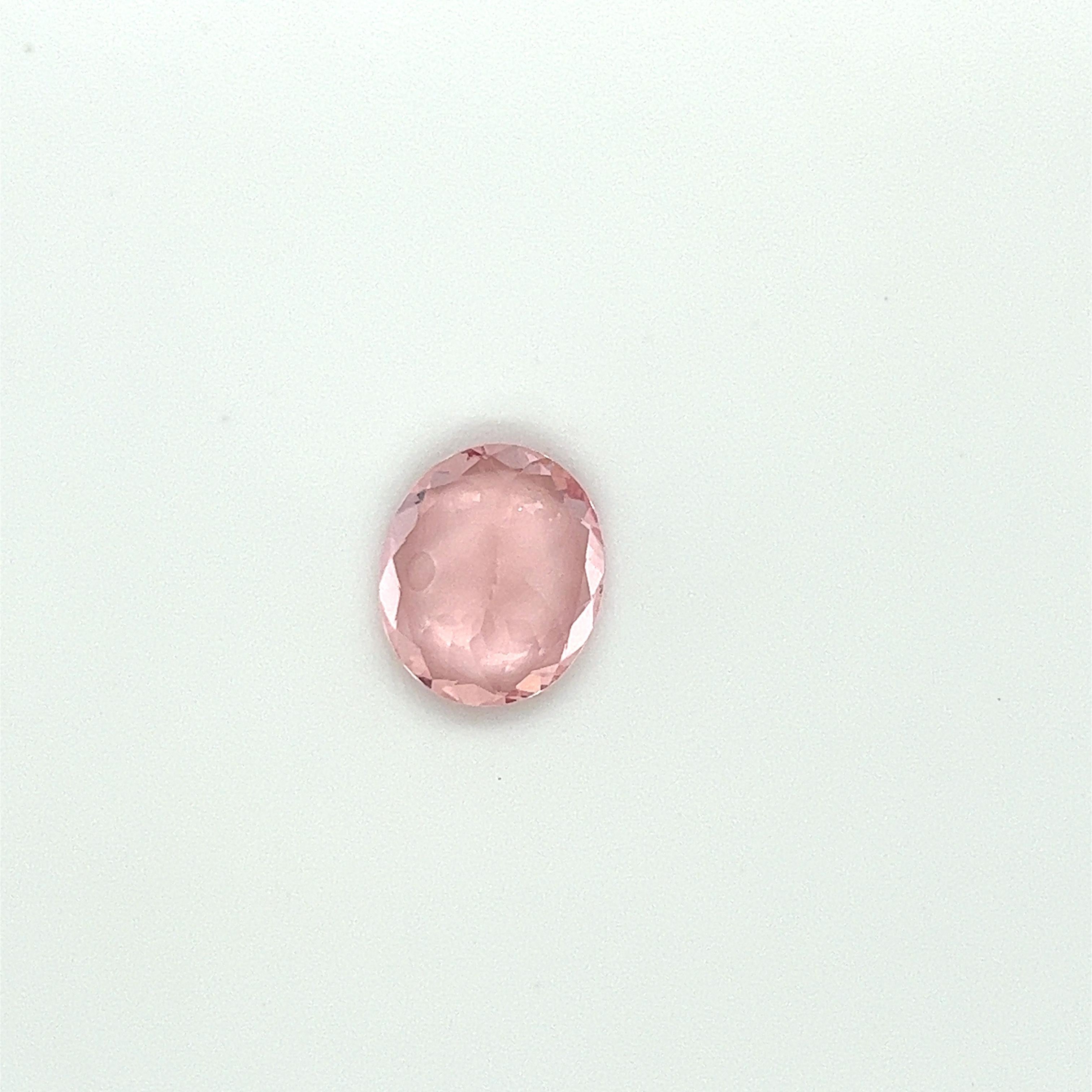 7,02 Karat AAA natürlicher rosa Morganit Oval Form Loser Edelstein Schmuck im Zustand „Neu“ in New York, NY