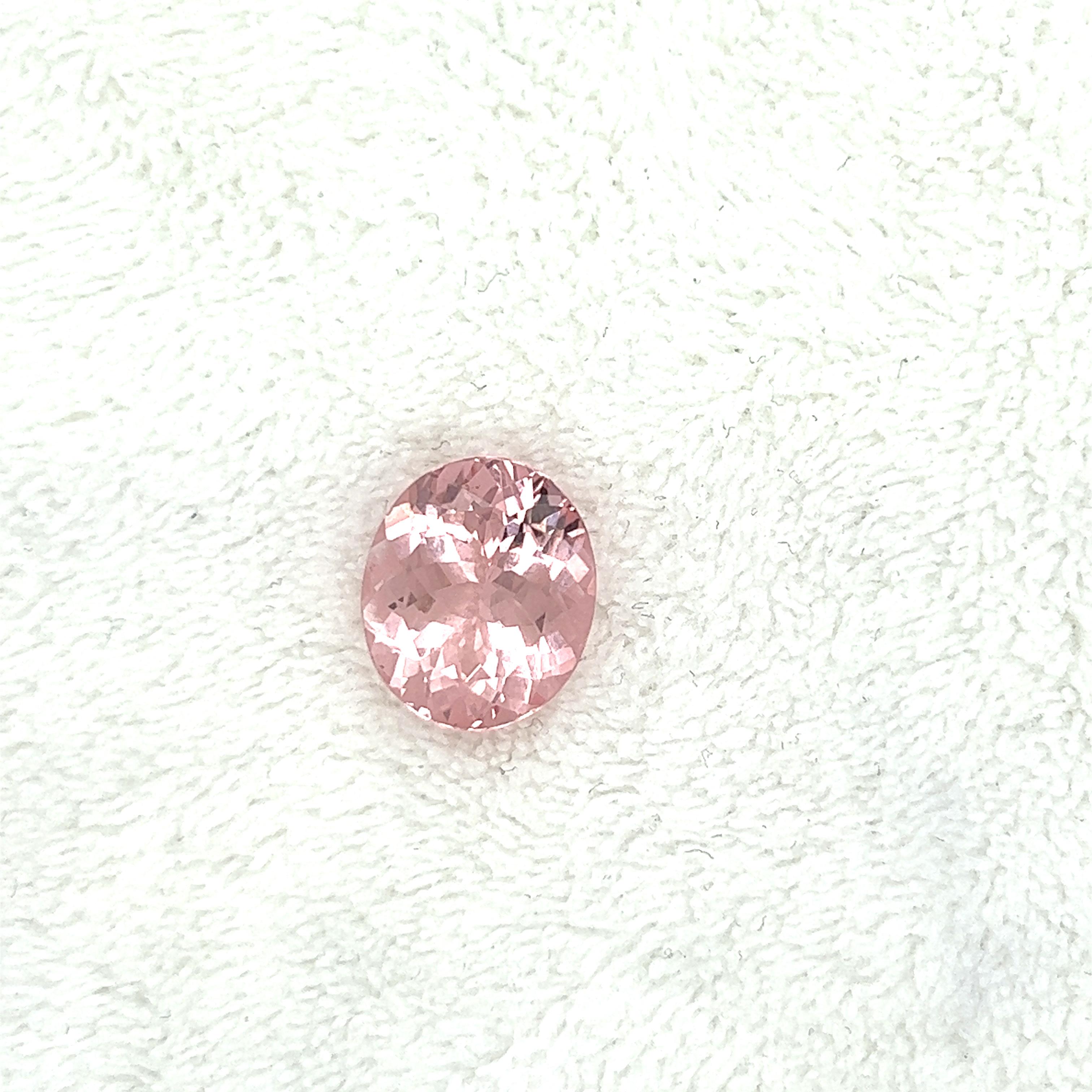 7,02 Karat AAA natürlicher rosa Morganit Oval Form Loser Edelstein Schmuck für Damen oder Herren