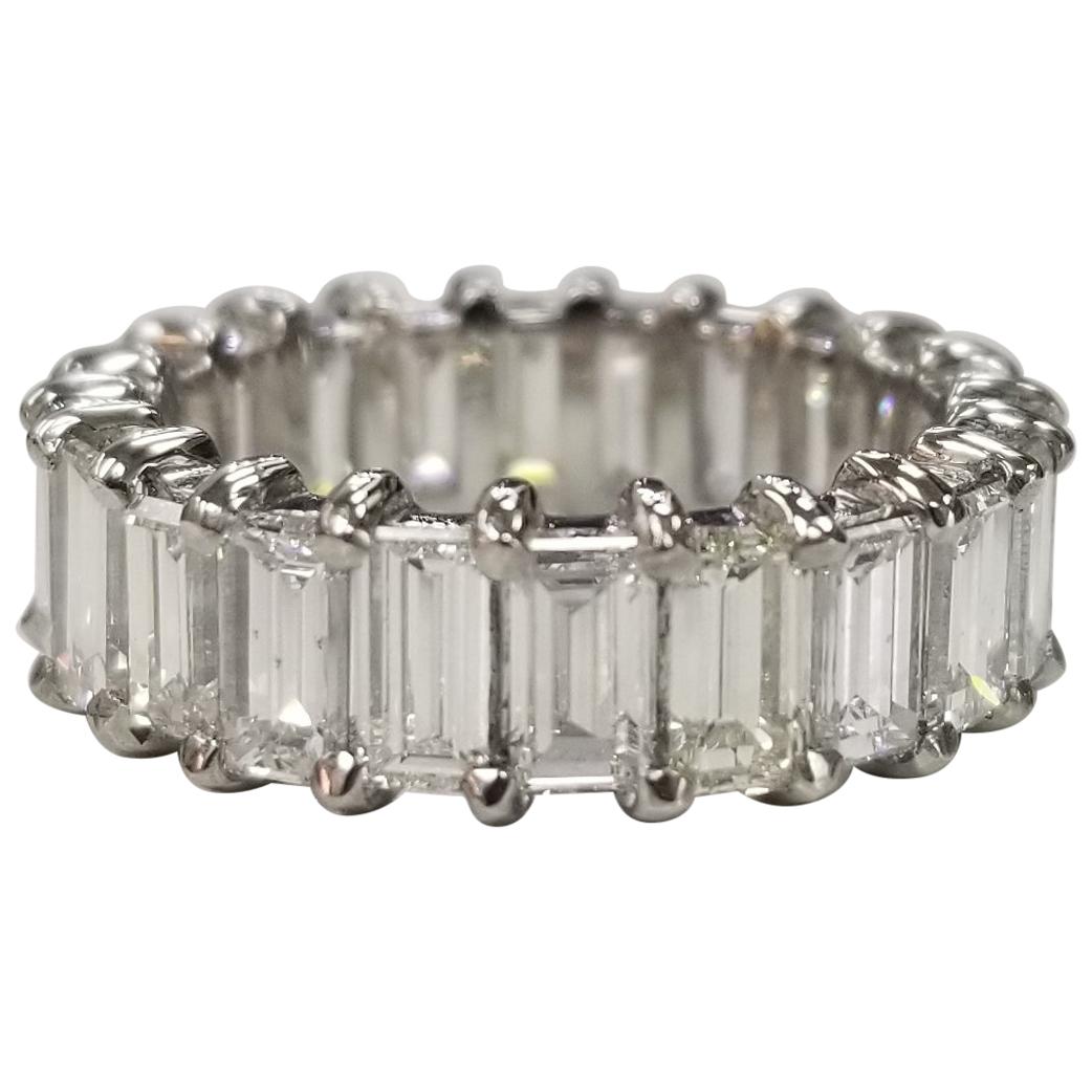 7.02 Carat Baguette Cut Diamond Eternity Band