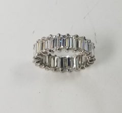 7.02 Carat Baguette Cut Platinum Diamond Eternity Band