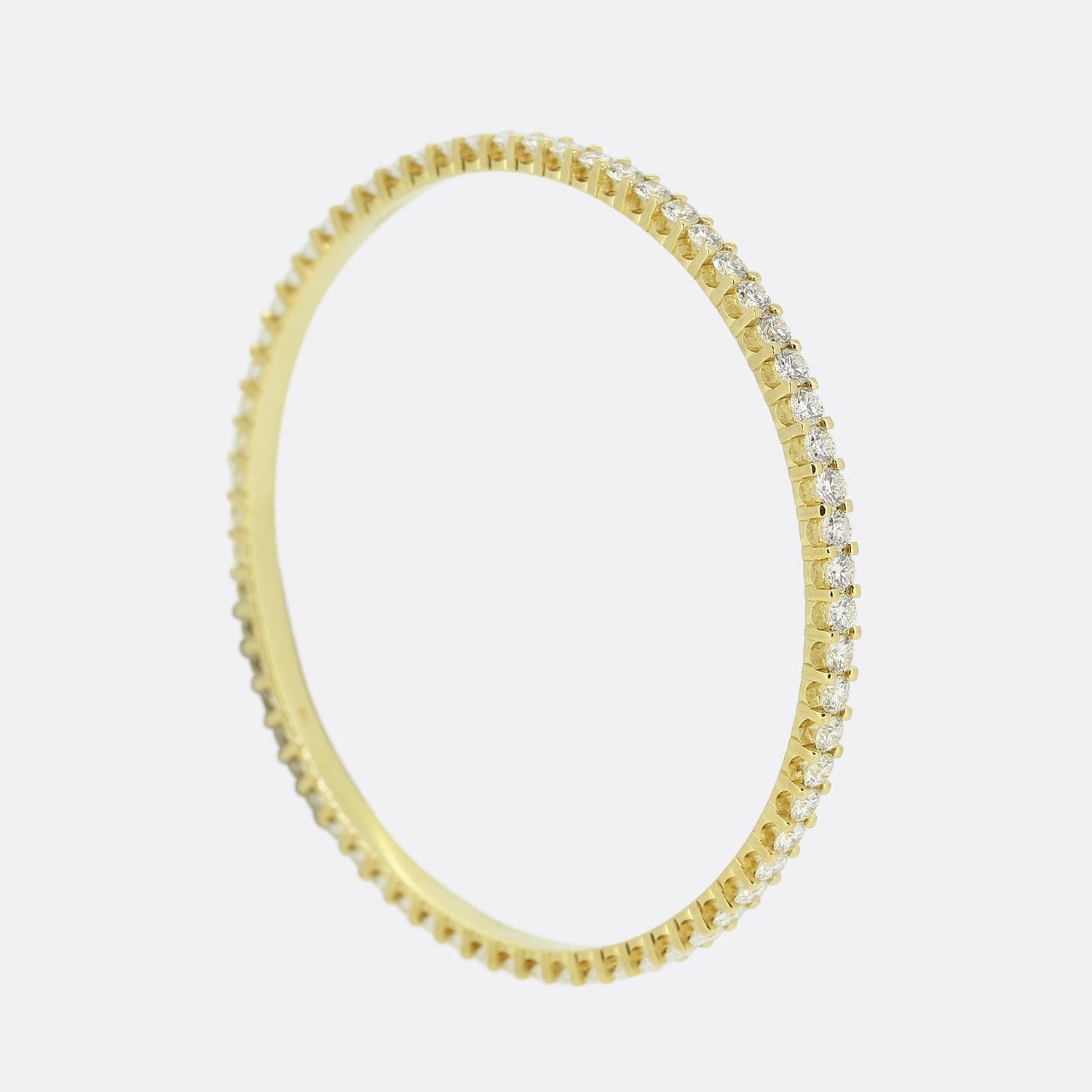Brilliant Cut 7.02 Carat Diamond Bangle For Sale