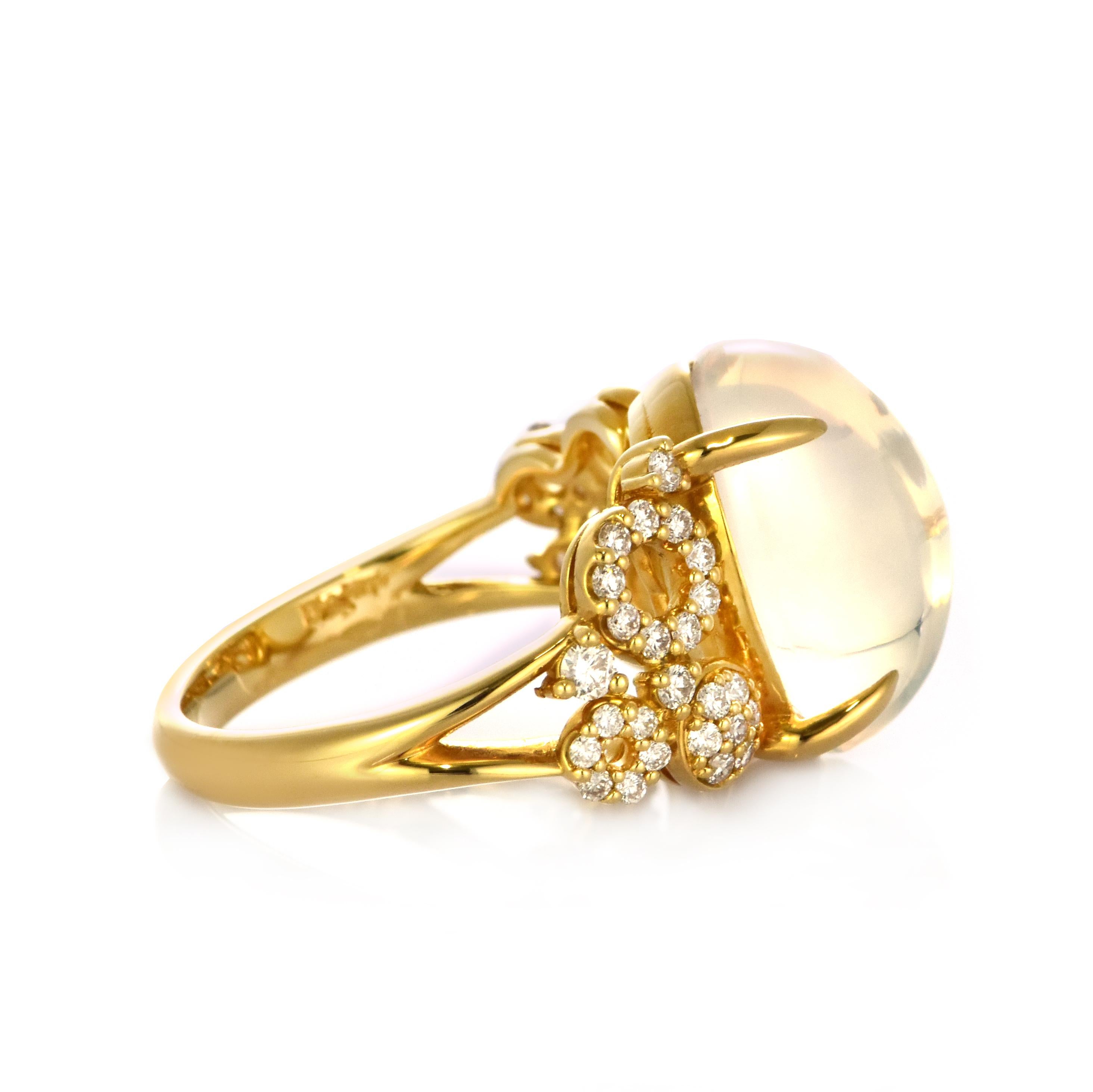 Bague en or 18 carats, opale naturelle des Caraïbes et diamants de 7,02 carats en vente 4