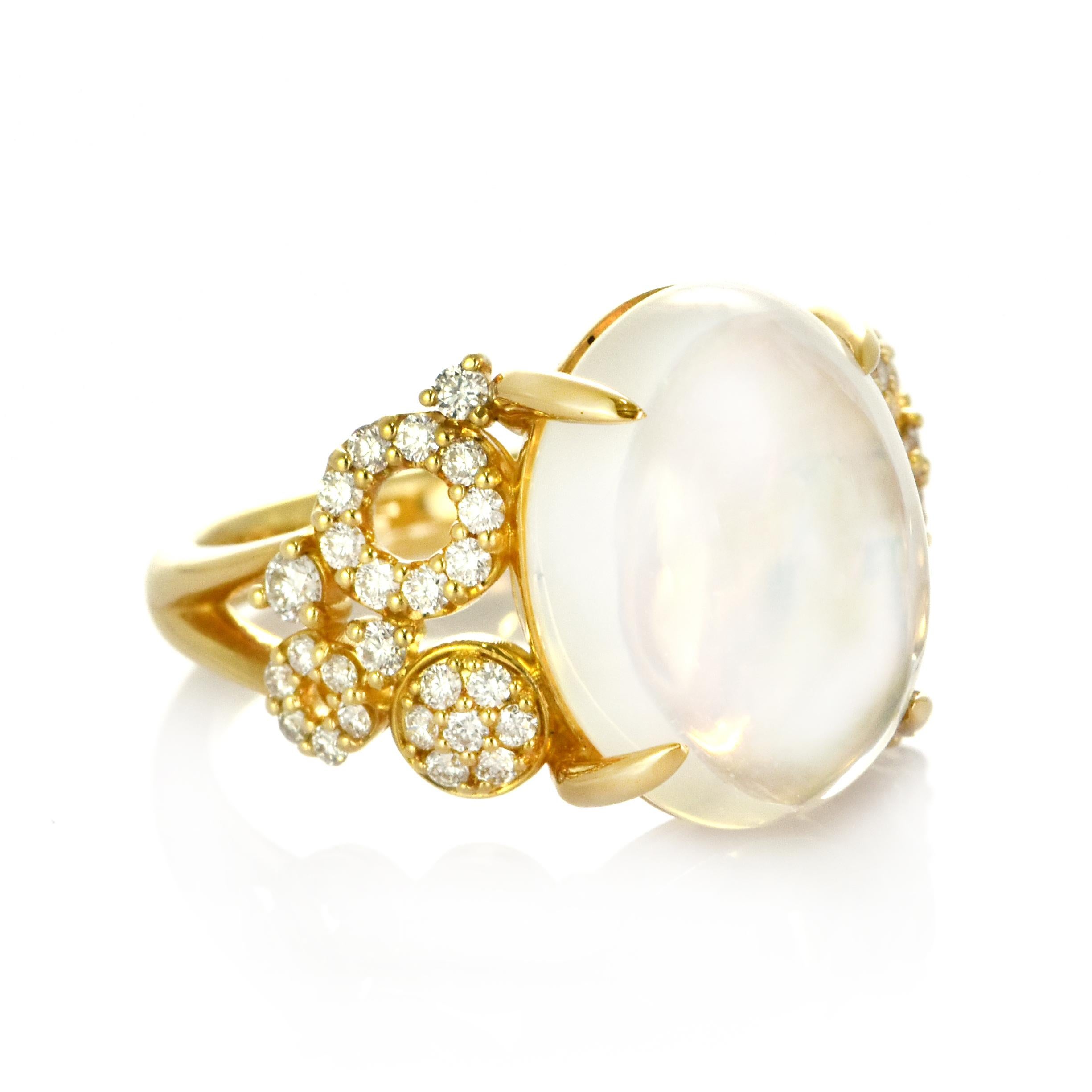 Bague en or 18 carats, opale naturelle des Caraïbes et diamants de 7,02 carats en vente 5
