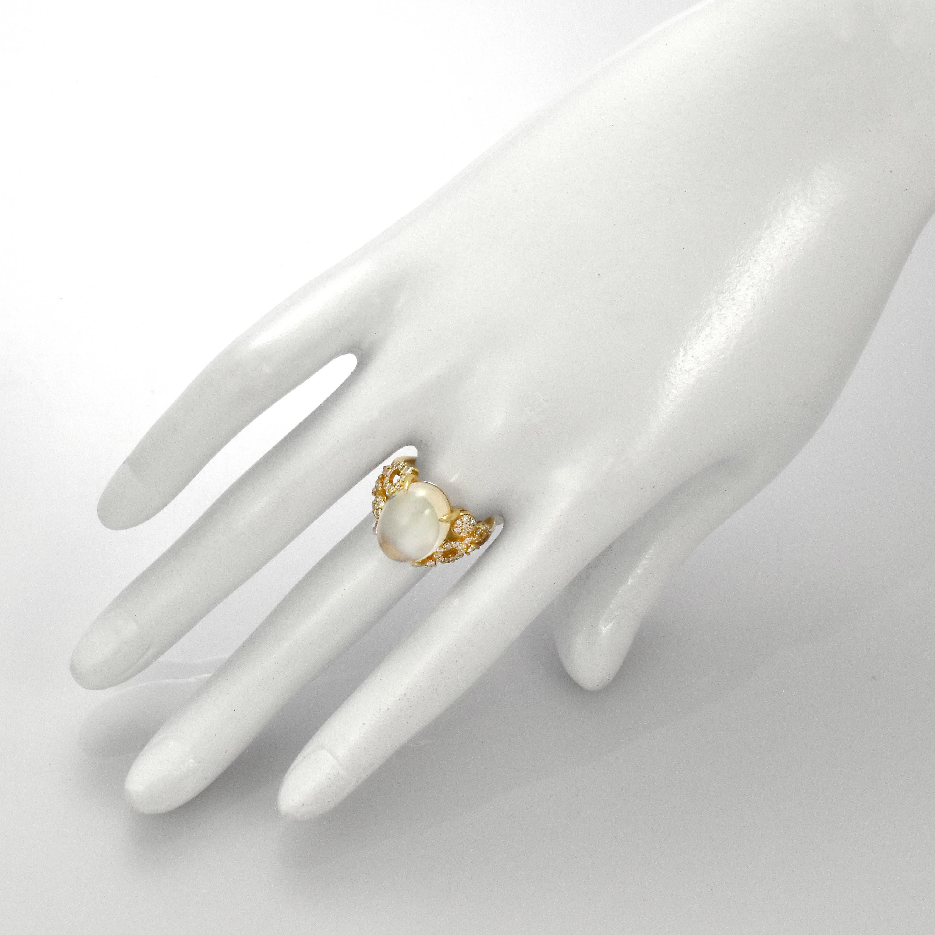 Bague en or 18 carats, opale naturelle des Caraïbes et diamants de 7,02 carats Neuf - En vente à Tokyo, JP