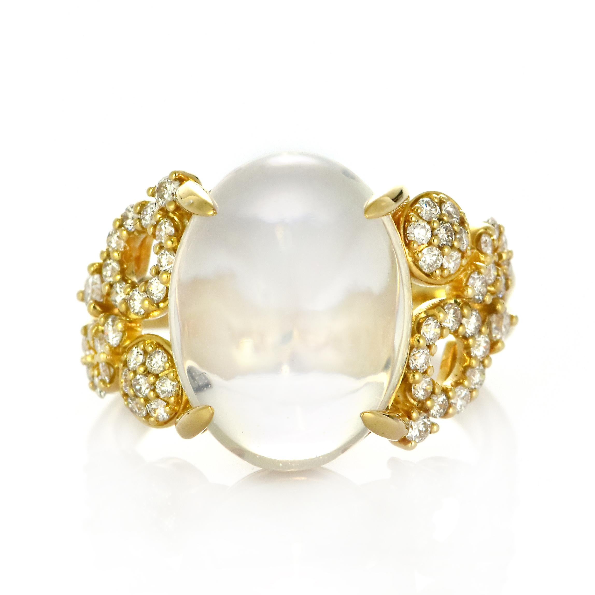 Bague en or 18 carats, opale naturelle des Caraïbes et diamants de 7,02 carats Pour femmes en vente
