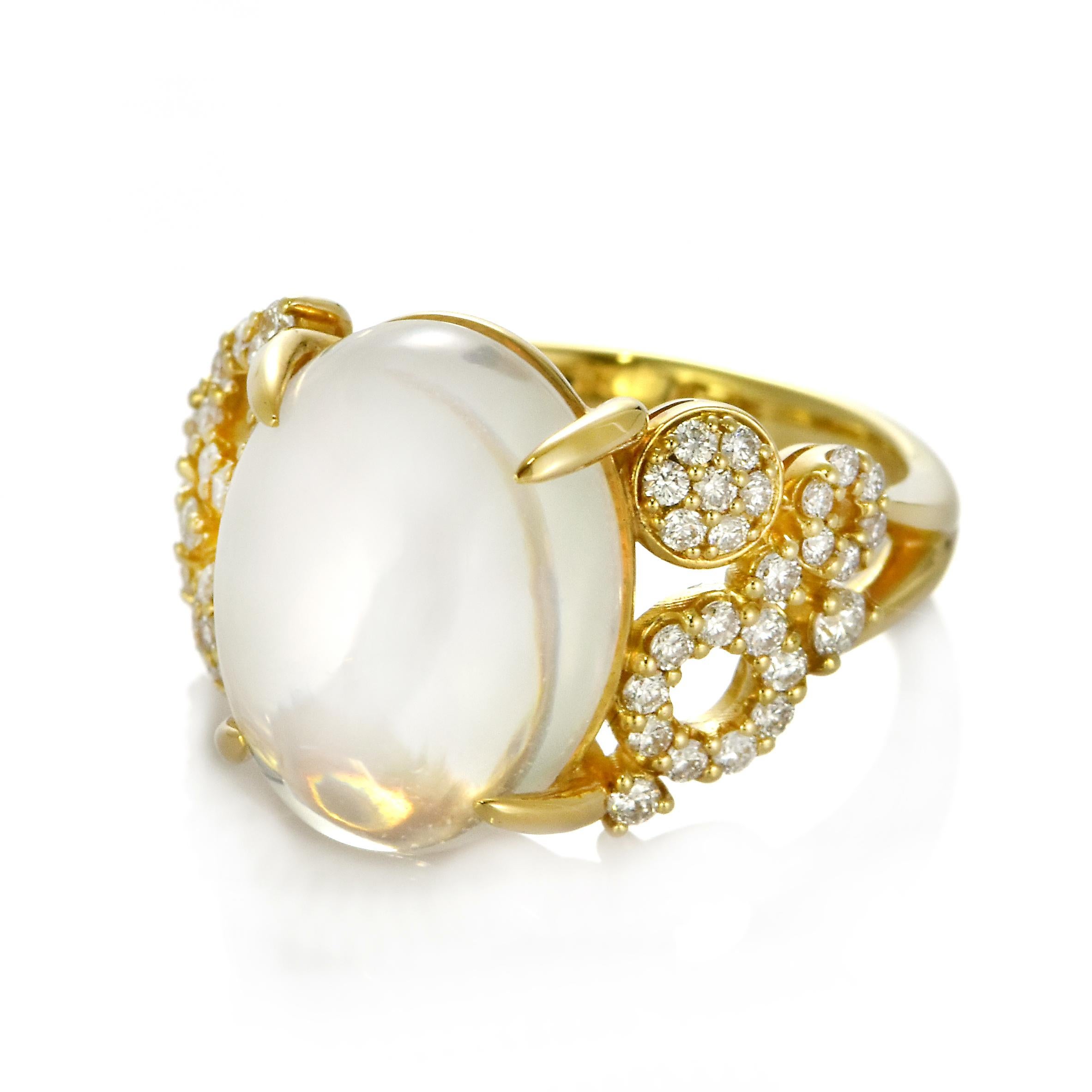 Bague en or 18 carats, opale naturelle des Caraïbes et diamants de 7,02 carats en vente 1