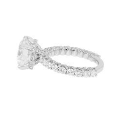 7.02 Carat Round Brilliant Diamond Ring Brilliant White 18K White Gold