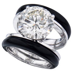 7.02 Carat Round Brilliant Statement Brilliant White 14K White Gold