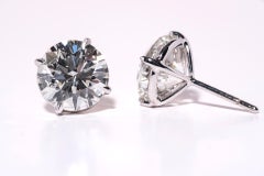 7.02 Total Weight Diamond Stud Earrings GIA Certified JSI2