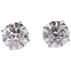 7.02 Total Weight Diamond Stud Earrings GIA Certified JSI2