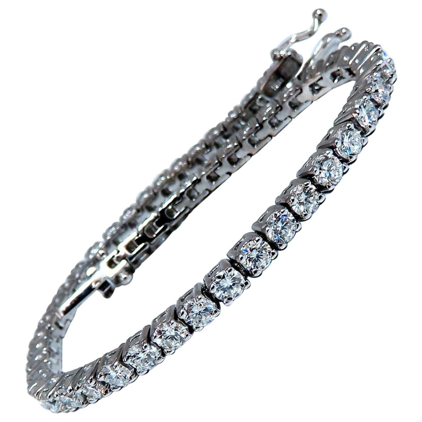 7.02 Carat Natural Diamonds Tennis Bracelet 18 Karat