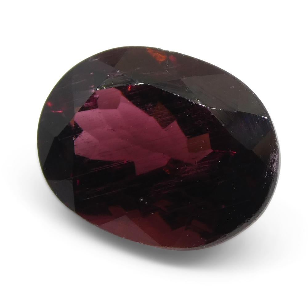 7.02ct Oval Reddish Purple Rubelite Tourmaline For Sale 4