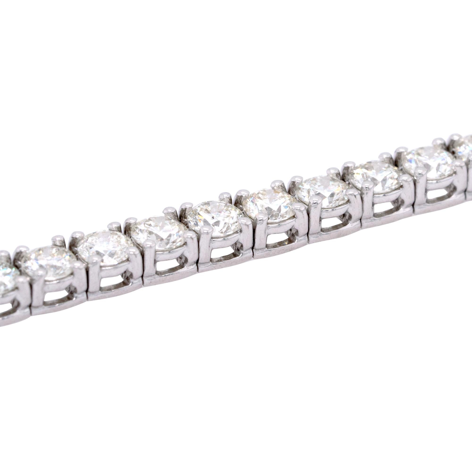 7,03 Karat natürliches Diamant-Tennisarmband mit Rundschliff für Damen oder Herren im Angebot