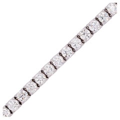 7,03 Karat natürliches Diamant-Tennisarmband mit Rundschliff
