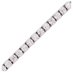 7.03 Carat Round Cut Natural Diamond Tennis Bracelet