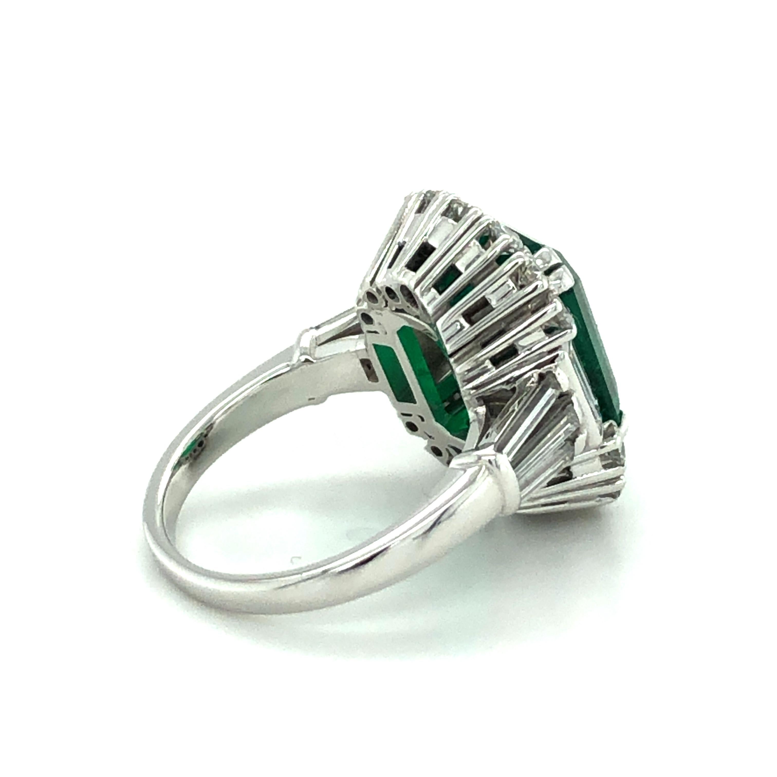 7.03 Carat Colombian Emerald and Diamond Ring in 18 Karat White Gold 1