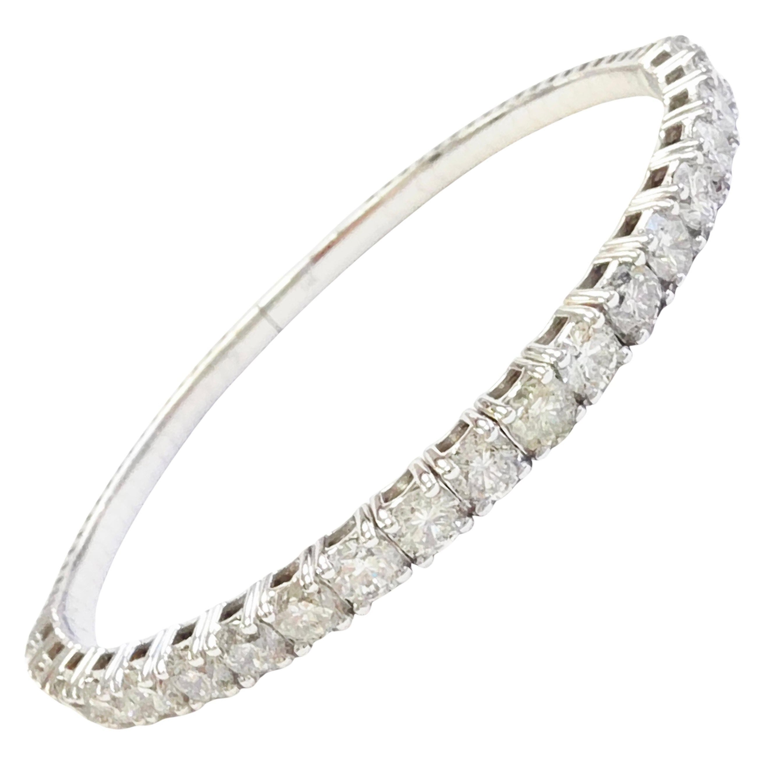 PRICED WHOLESALE, 7.03 cts Natural diamonds 14K White Gold Flexible, 7 inch