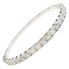 7.03 cts Natural diamonds 14K White Gold Flexible, 7 inch