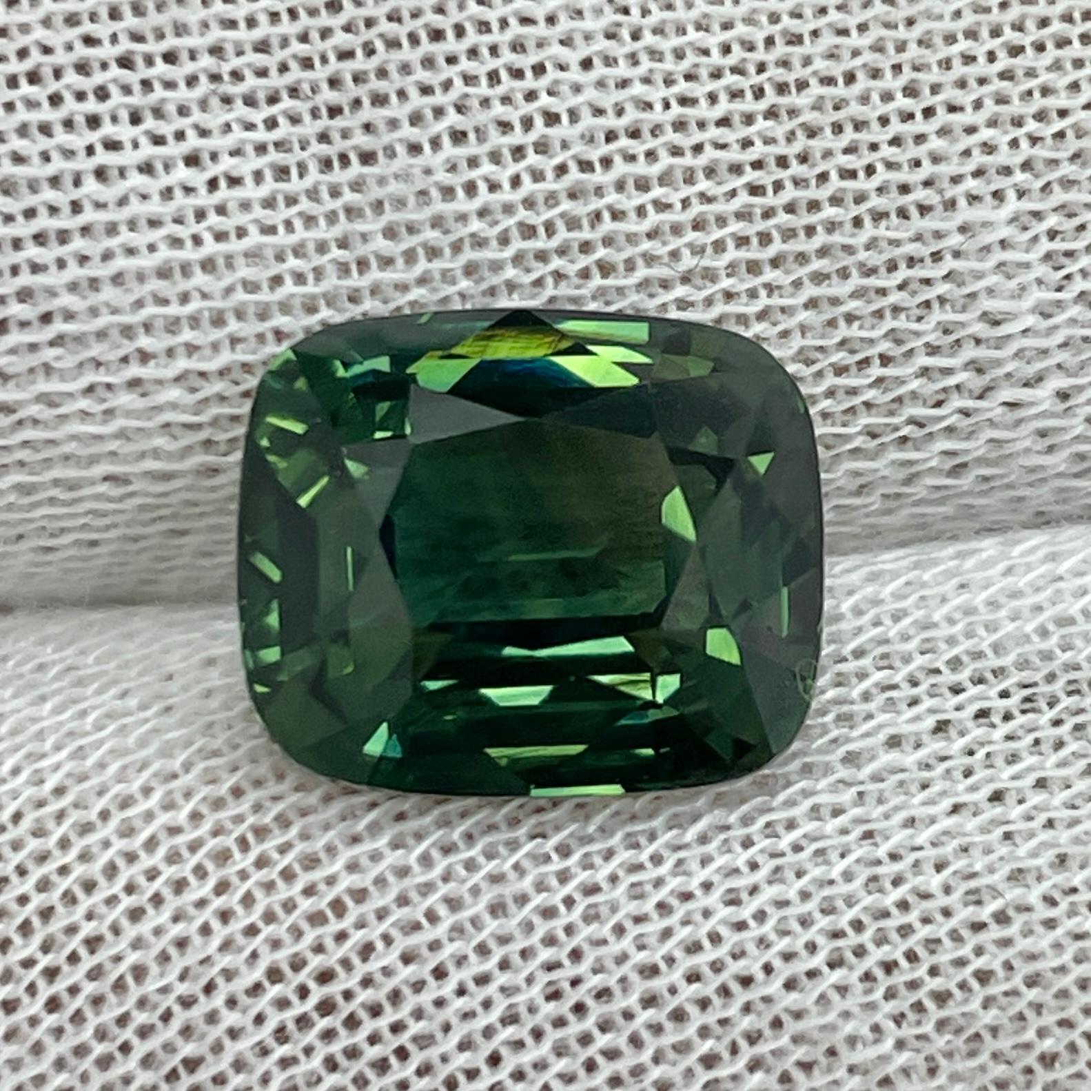 A rich green, SUPER fine sapphire! This stone is very clean with extraordinary life. Would looks FANTASIC in jewelry.
We can help you make your dream jewelry piece with this. 