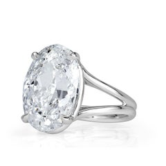 7.04 Carat Oval Diamond Ring Brilliant White 14K White Gold Heirloom-Worthy Glow