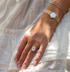 7.04 Carat Oval Diamond Ring Brilliant White 18K Gold Signature Sophistication