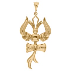 7,04 Gramos Colgante Religioso de Oro Amarillo de 18 Kilates Joyería Artesanal 45 mm