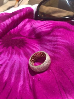 Anello da cocktail con fascia nuziale Destiny placcata in oro rosa con 7,05 carati di zirconia cubica