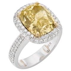 7.05 Carat Cushion Statement Fancy Yellow 18K Gold Colour-Collector’s Treasure