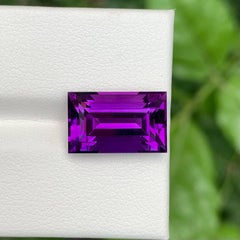 7.05 Carat Loose Purple Amethyst Stone Baguette Cut Natural Brazilian Gemstone