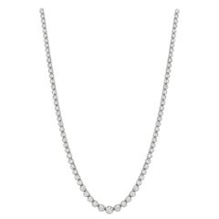 7.05 Carat Natural Diamond Necklace 14 Karat White Gold G-H SI 21 Grams