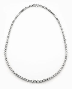 7.05 Carat Natural Diamond Necklace 14 Karat White Gold G-H SI 21 Grams