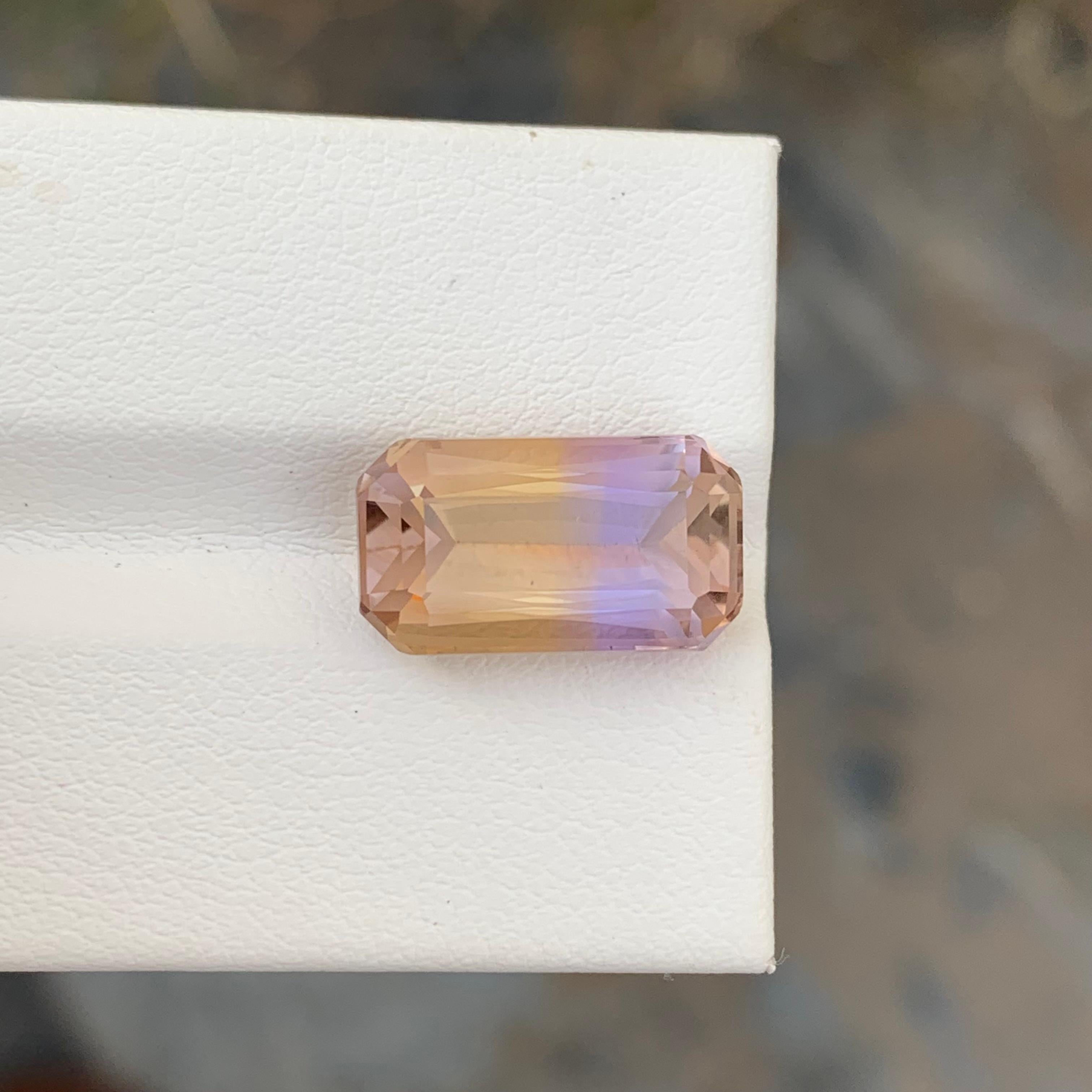 Arts and Crafts Ametrine naturelle non sertie de 7,05 carats en forme d'émeraude pour collier bijoux en vente