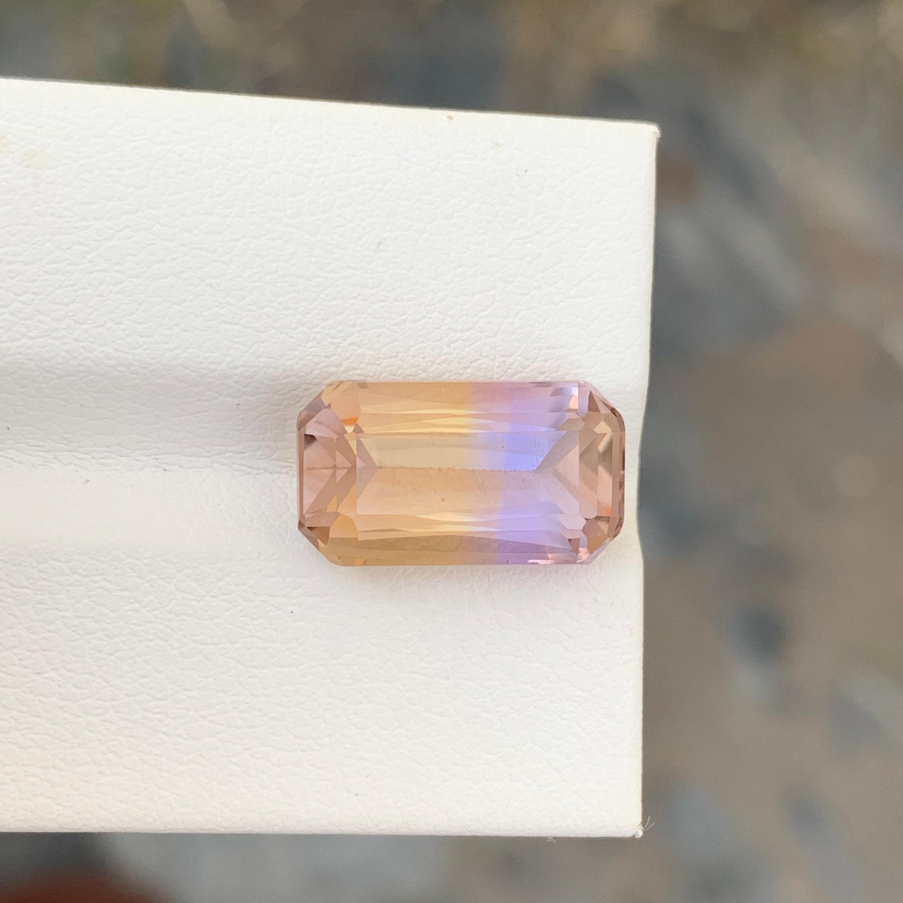 Taille émeraude Ametrine naturelle non sertie de 7,05 carats en forme d'émeraude pour collier bijoux en vente