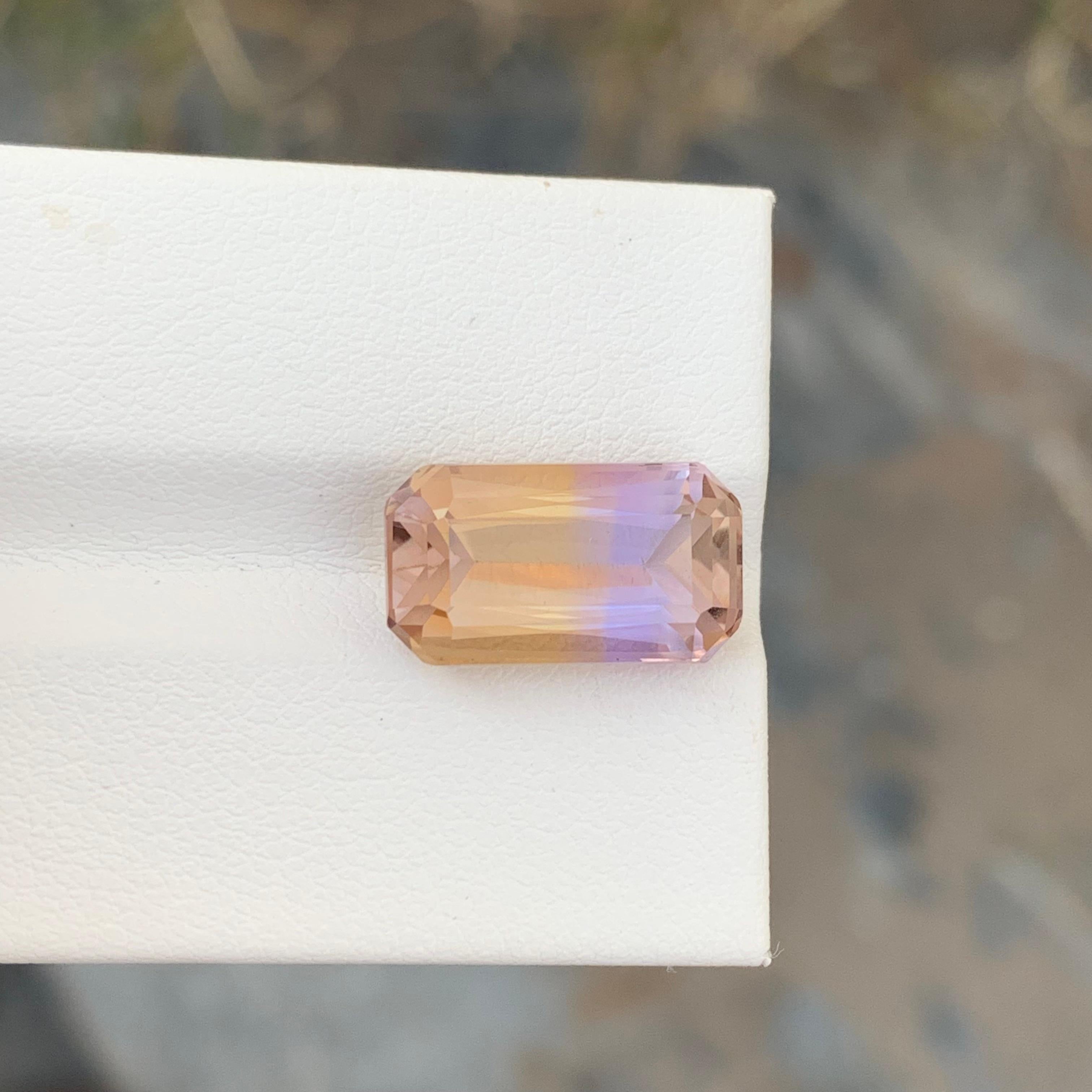 Ametrine naturelle non sertie de 7,05 carats en forme d'émeraude pour collier bijoux Unisexe en vente