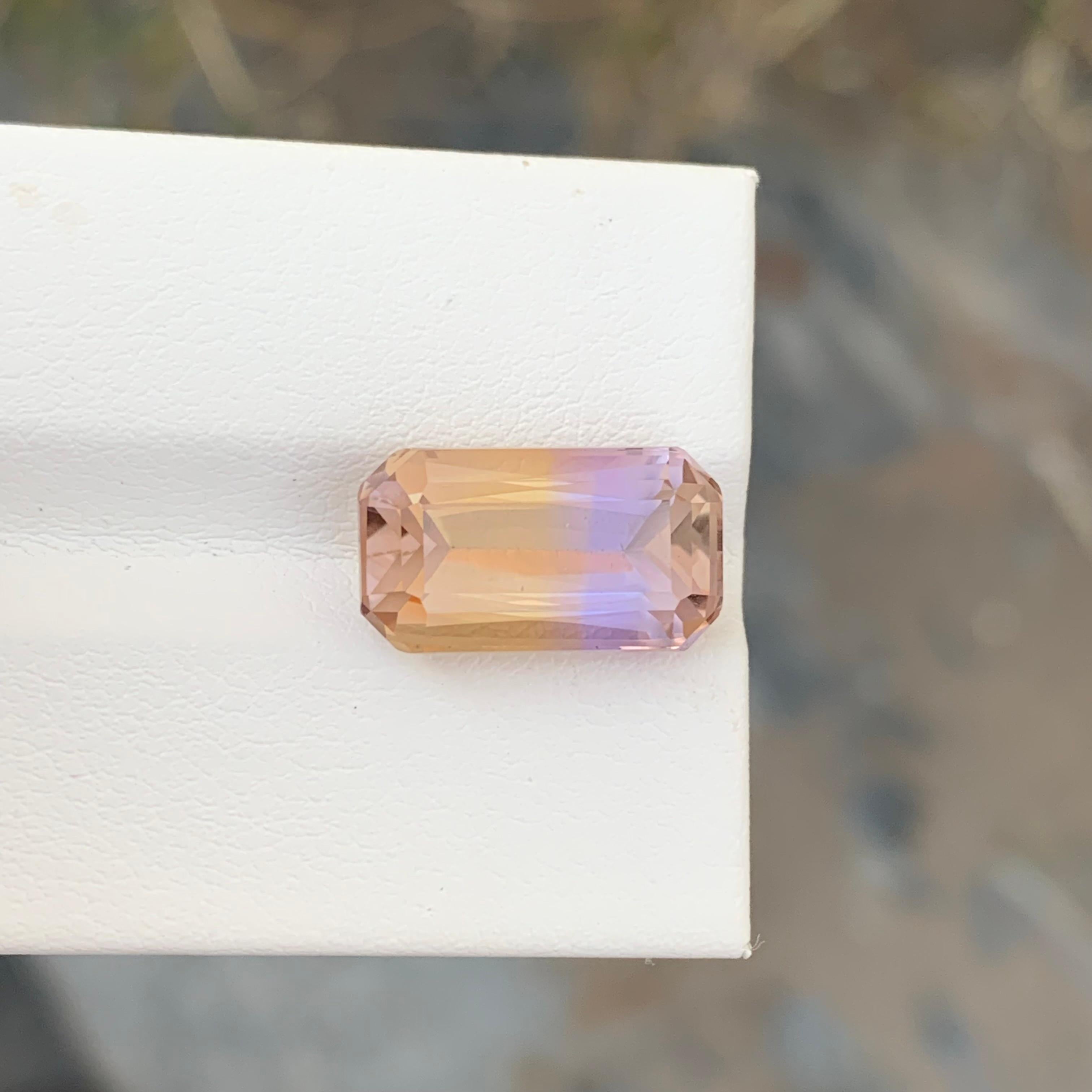 Ametrine naturelle non sertie de 7,05 carats en forme d'émeraude pour collier bijoux en vente 1