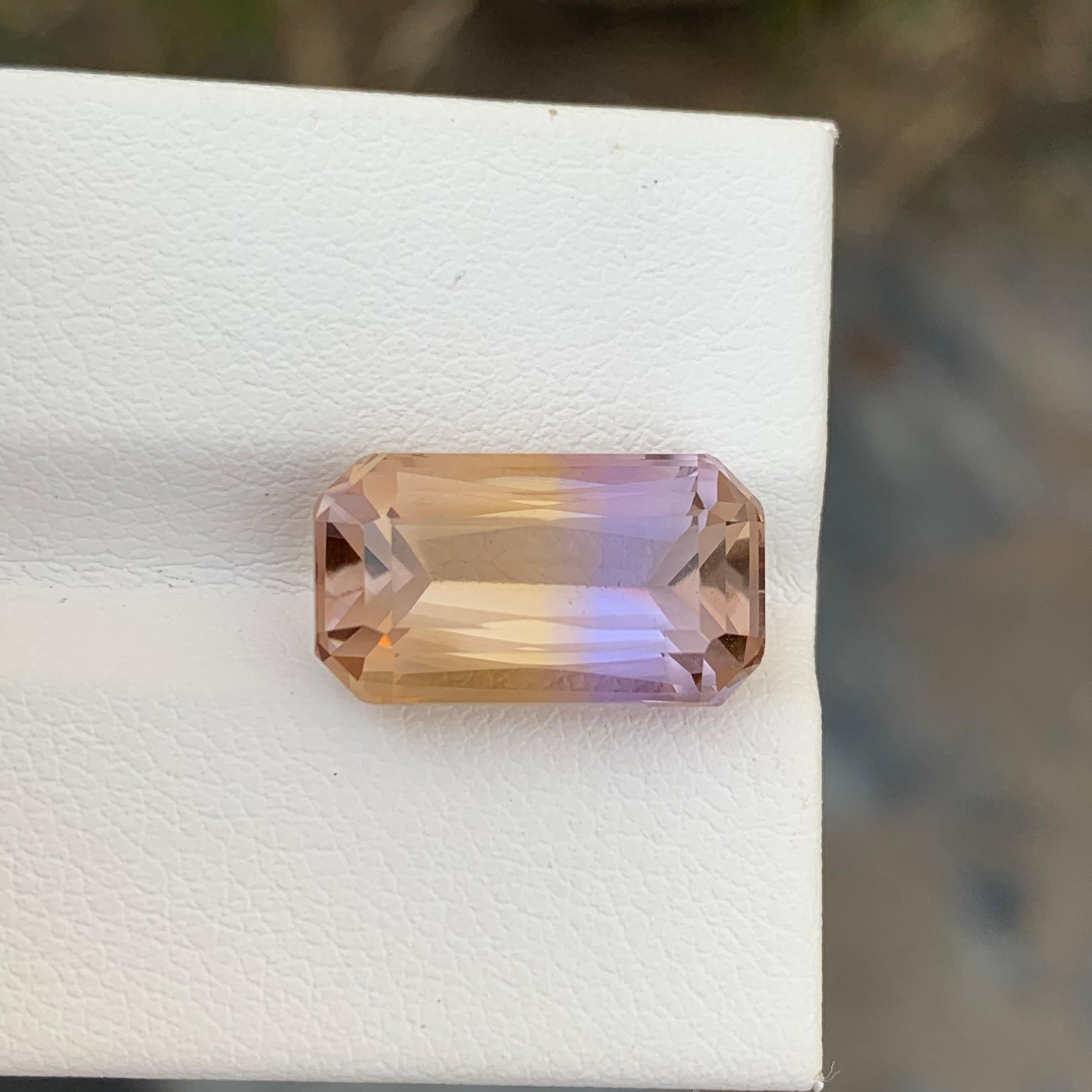 Ametrine naturelle non sertie de 7,05 carats en forme d'émeraude pour collier bijoux en vente 3