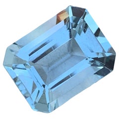 7.05 Carat Natural Loose Aquamarine Emerald Shape Gem For Jewellery Making