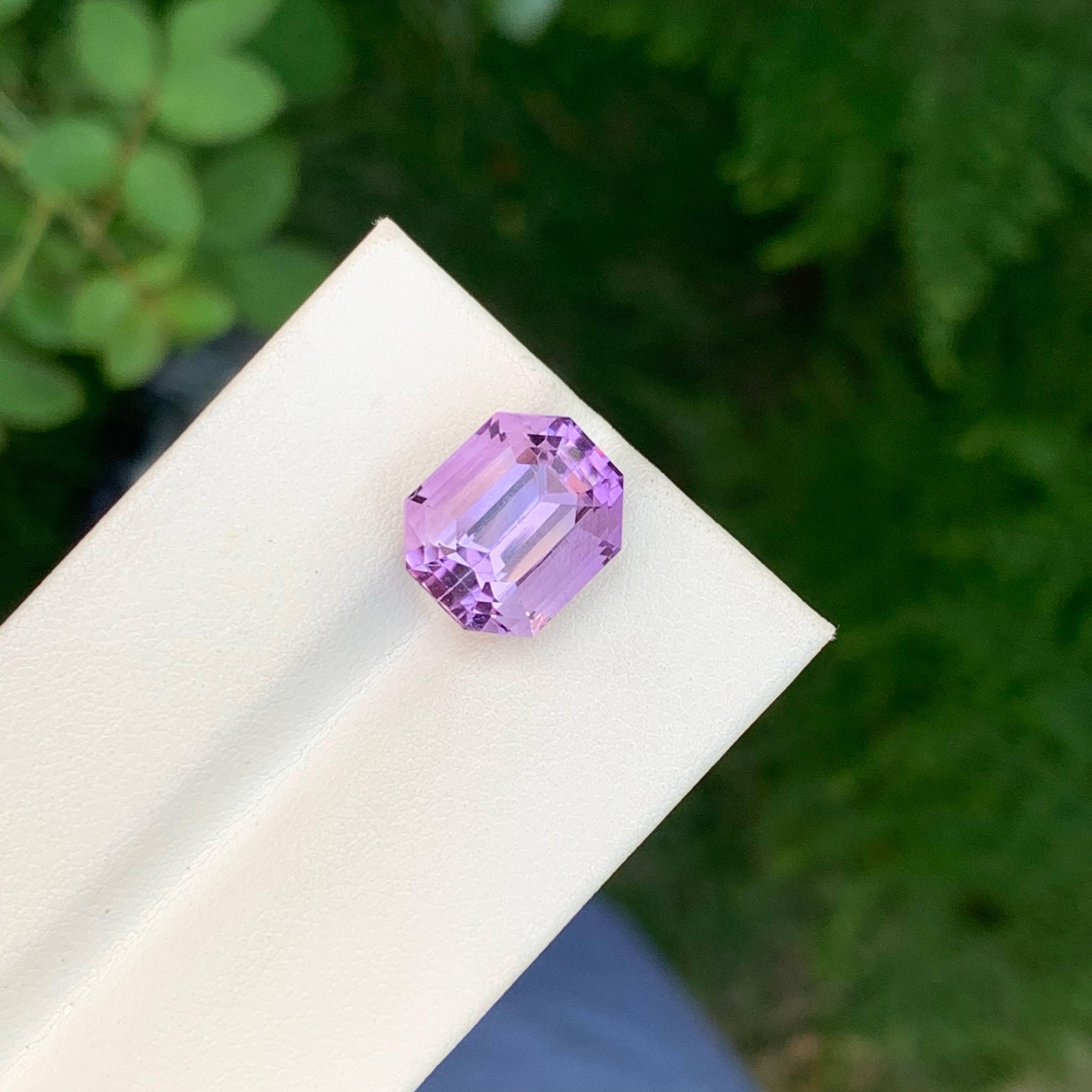7,05 Karat Natürliche Lose Rose De France Amethyst Smaragdschliff Brasilianischer Edelstein im Angebot 5